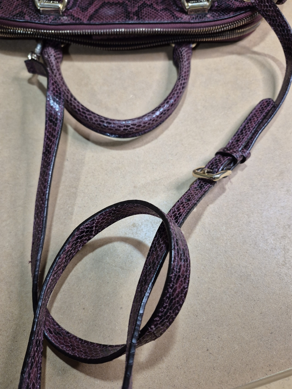 Cole Haan Raspberry Snake-Print Purse - Picture 8 of 13
